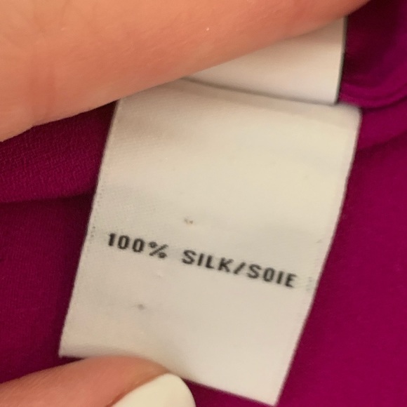 DVF Silk Fuchsia Zipper Blouse Sz 8 - Picture 4 of 5